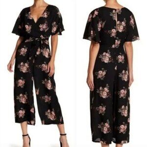 June & Hudson Black Floral Jumpsuit - WORN ONCE